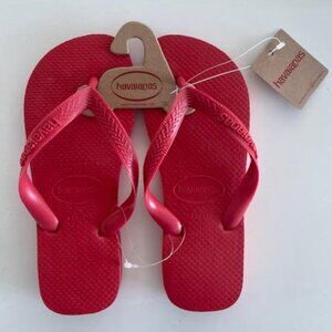 HAVAIANAS Top Womens Flip Flops 6 35/36 Ruby Red Sandals NEW NWT